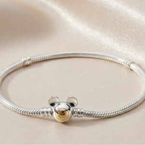 Elegant Silver Bracelet with Gold Accent